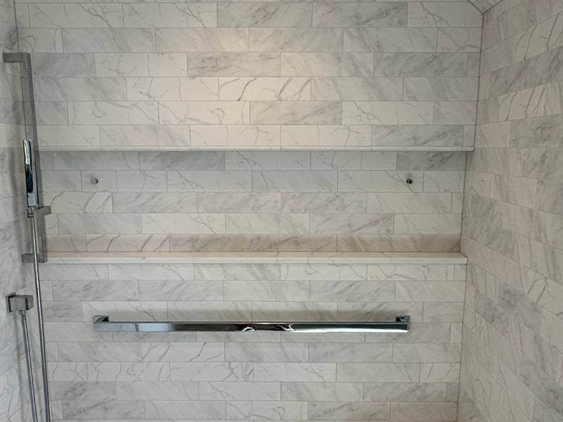 tiled custom shower inspiration infinity style ledge cape cod