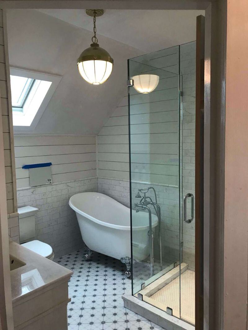 bathroom remodel complete after planning